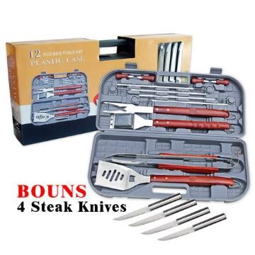 12PCS BBQ Tools Set with Plastic Case - Chinafactory.com