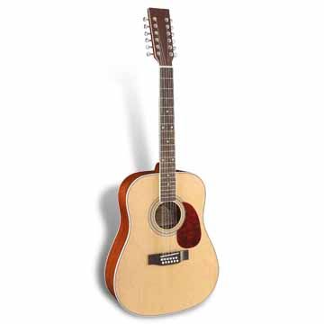 12-piece Wooden String Guitar with Spruce Top and Chrome