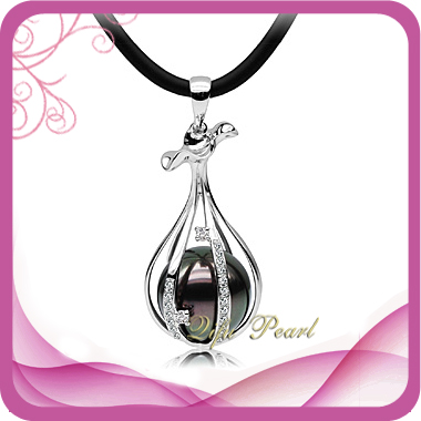 14kt Tahitian Pearl and Diamond Pendant- Chinafactory.com