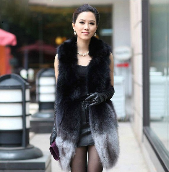 Long Style Fox Fur Vest for Lady- Manufacturer Chinafactory.com