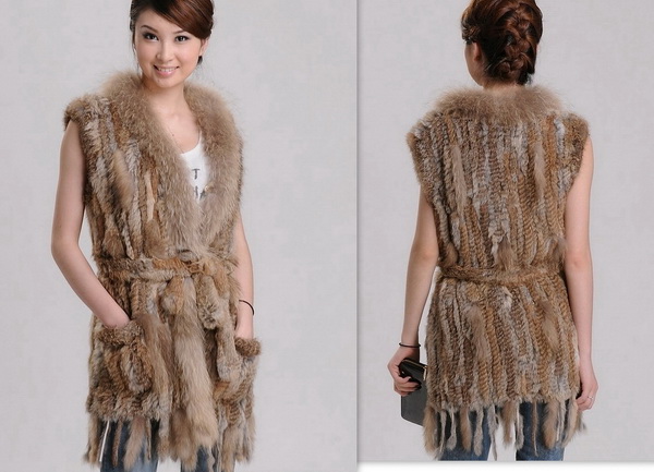 Fur Long Vest With Fringes- Manufacturer Chinafactory.com