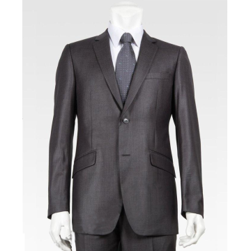 2 Buttons Wool Gray Checked Suit - Chinafactory.com