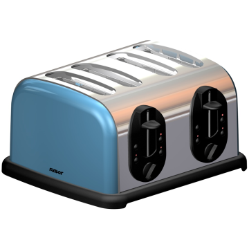 4-Slice Stainless Steel Toaster in Metallic Blue - Chinafactory