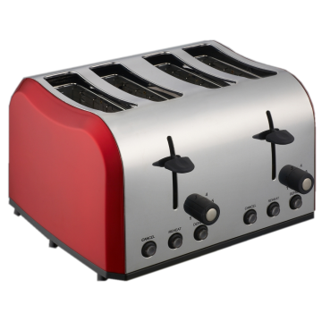 4 Slice Stainless Steel Toaster Metallic Red-Chinafactory.com