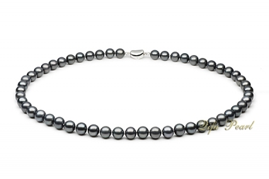 7.5-8mm Black Freshwater Pearl Necklace - Chinafactory.com