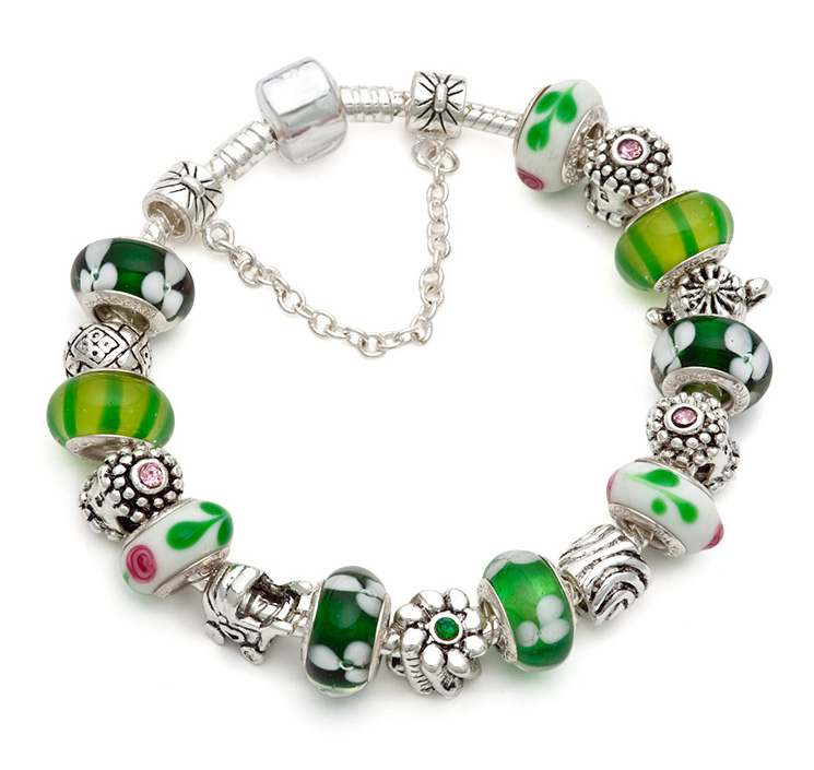 925 Silver Green Fairy European Bracelet- Chinafactory.com