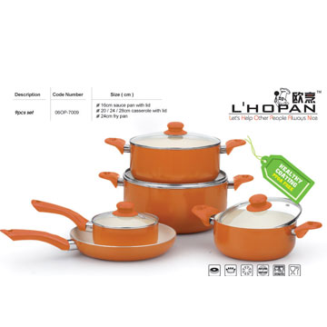 9pcs Cookware Set with Elegant Ceramic Coating- Chinafactory.com 9pcs Cookware Set with Elegant Ceramic Coating- Chinafactory.com