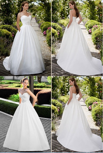 Ball Gown Sweetheart Floor-Length Taffeta Wedding Dress (W-79) Ball Gown Sweetheart Floor-Length Taffeta Wedding Dress (W-79)