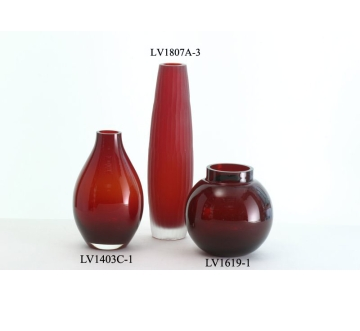 Belly Glass Vase & Textured Glass Bullet Vase - Chinafactory.com