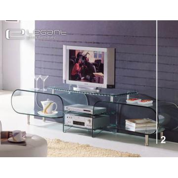 Bending Glass and Steel frame TV Cabinet - Chinafactory.com