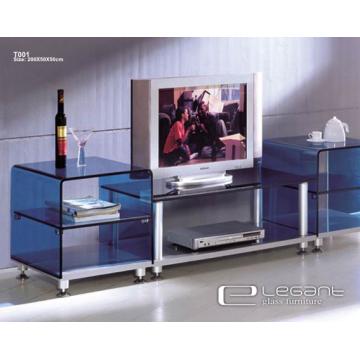 Blue Hot-bending Glass TV Stand - Chinafactory.com