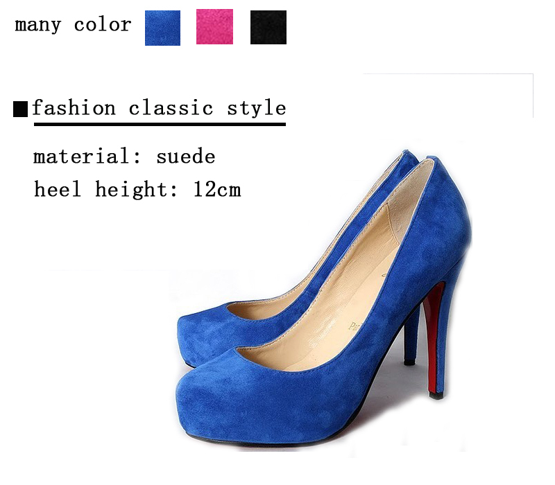 Blue Suede High Heel Shoe - Manufacturer Chinafactory.com