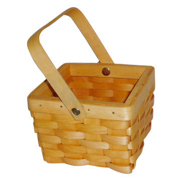 Chipwood Primitive Burgundy Pocket Wall Basket