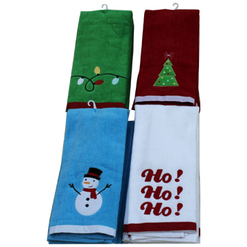 Christmas Velour Towel Pack with Embroidery