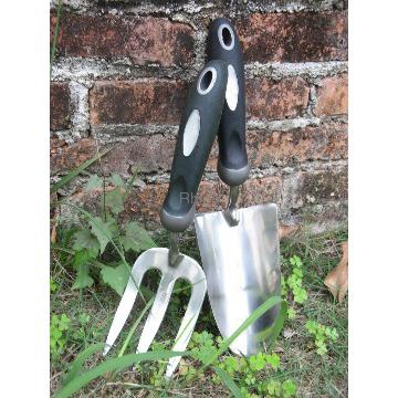 Classic stainless hand trowel and weed fork