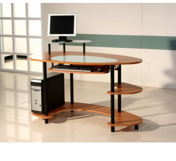 Computer Desk with Hutch glass table - Chinafactory.com