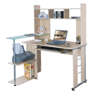 Computer desk with hutch, white oak - Chinafactory.com