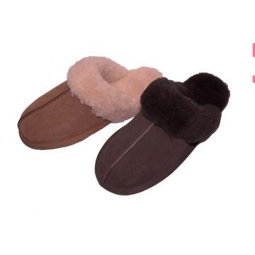 Cow Leather Upper and Sheepskin Slippers - Chinafatory.com
