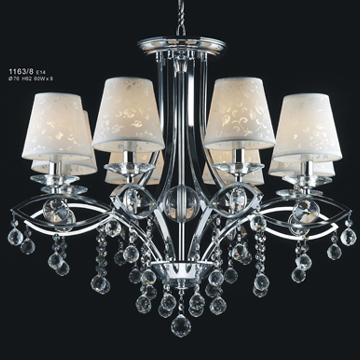 Crystal Chandelier with PP Lampshade - Chinafactory.com Crystal Chandelier with PP Lampshade - Chinafactory.com
