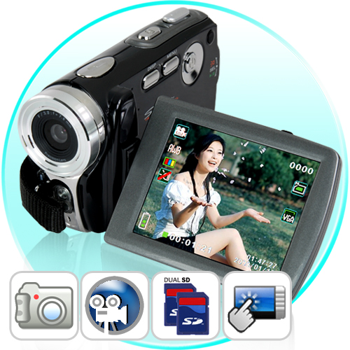Digital Video Camcorder w/ Touchscreen (Dual SD Card Slots)