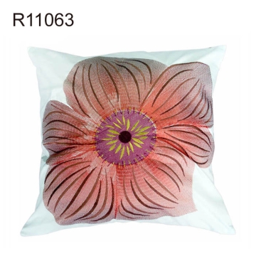 Embroidery Orange Flower Cushion - Chinafactory.com