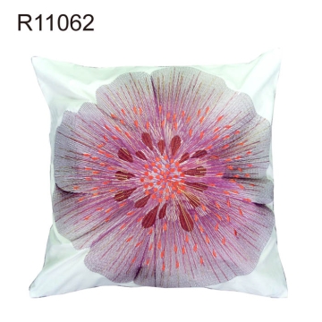 Embroidery Purple Flower Cushion - Chinafactory.com
