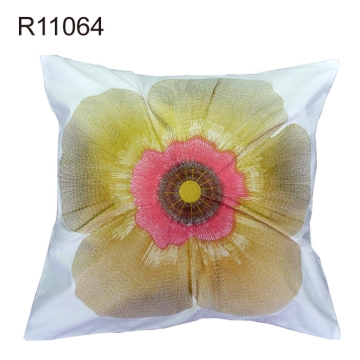 Embroidery Yellow Flower Cushion - Chinafactory.com