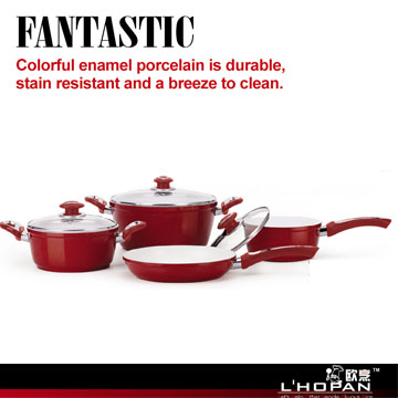 Enamel Porcelain 7pcs Aluimnum Cookware Set - Chinafactory.com Enamel Porcelain 7pcs Aluimnum Cookware Set - Chinafactory.com