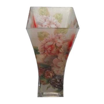 Fairy Rose Decal of Clear Glass Vase - Chinafactory.com