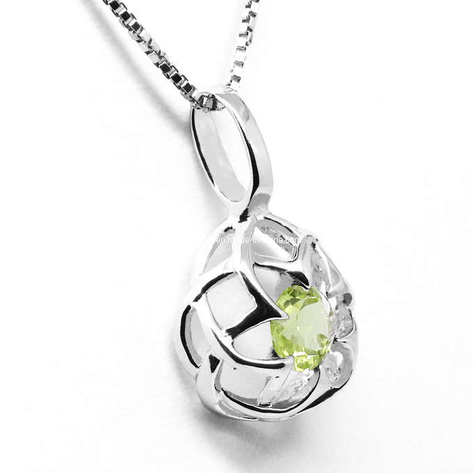 Fashion Jewelry Peridot Silver Pendant - Chinafactory.com