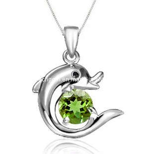 Fashion Peridot Silver Jewelry Pendant - Chinafactory.com