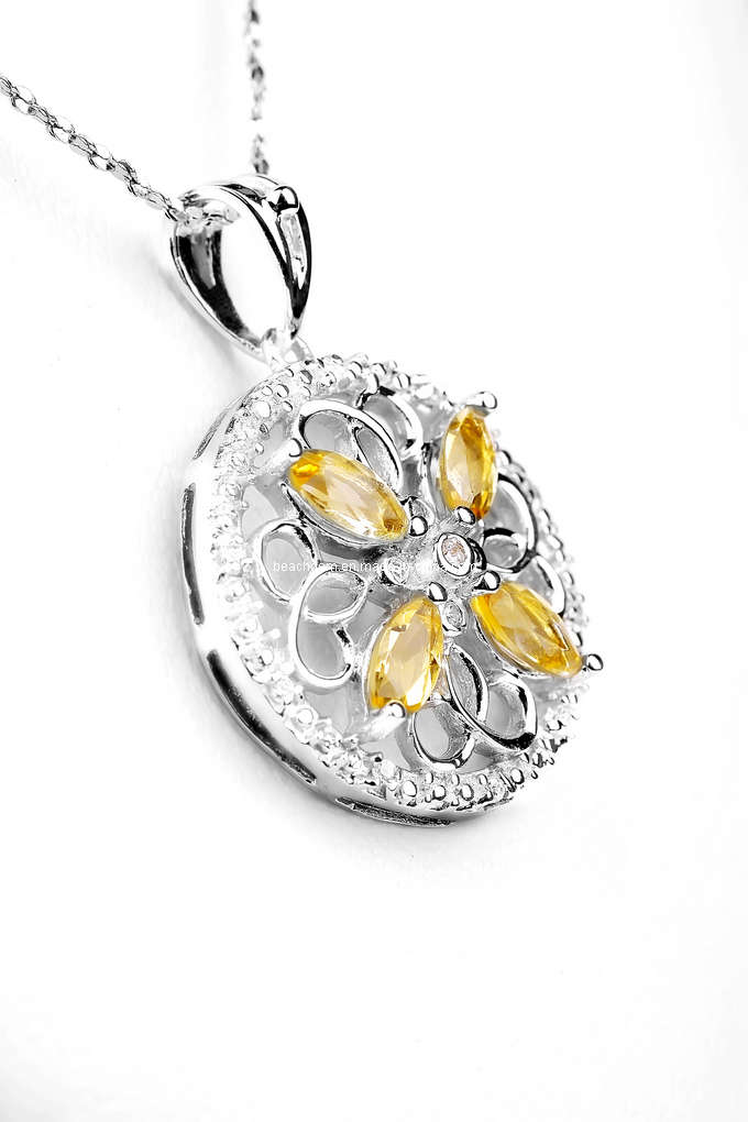 Fashion Silver Citrine Jewelry Pendant - Chinafactory.com