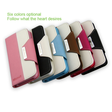 Fashion double color leather phone cases for iphone 5 Fashion double color leather phone cases for iphone 5