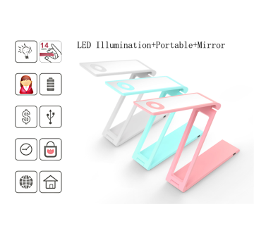 Foldable Reading LED Desk Lamp With Mirror - Chinafactory.com