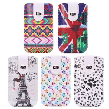 Foot Pattern Magnet Buckle Leather Case for iPhone 6