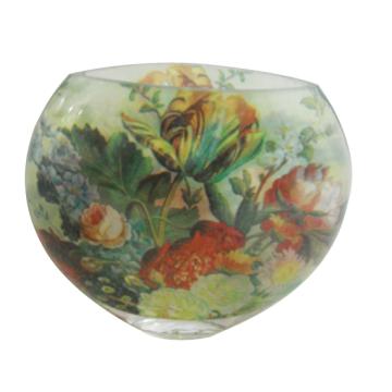Glass Vase with Life of Green Roes Decal - Chinafactory.com