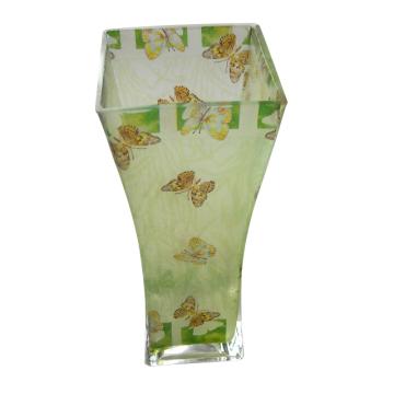 Glass Vase with Beautiful Butterfly Decal - Chinafactory.com