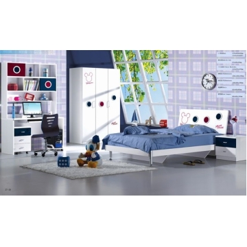 Glossy White Color Children Bedroom Furniture