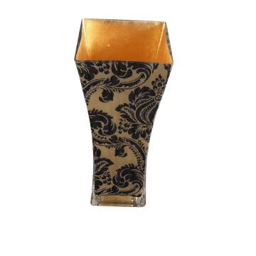 Gold Foil Glass Vase with High-class Decal - Chinafactory.com