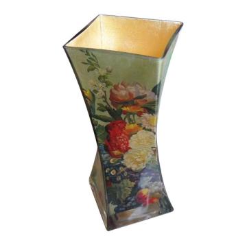 Gold Foil Glass Vase with Life Of Roses Decal - Chinafactory.com