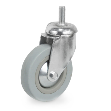 Gray Rubber Casters with Bolt Hole