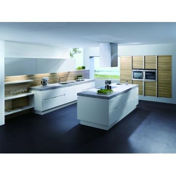 Handleless Walnut Kitchen Cabinet Lacquer- Chinafactory.com