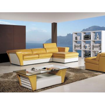 Imported Leather Sofa with Yellow Color - Chinafactory.com