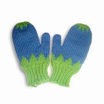 Knitted Gloves, Made of 100% Cotton, Customized Design