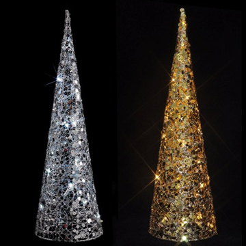 LED 16LT 18 Silver/Gold Cone Shape TT Tree - Chinafactory.com