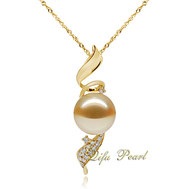 Latest 18k Gold Pendant with Southsea Pearl- Chinafactory.com