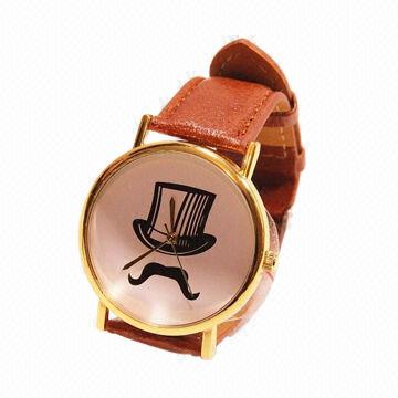 Latest Ladies' Moustache Gift Watch with Gold Plating