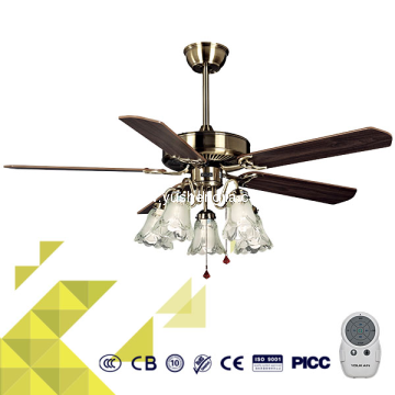 Metal housing decorative fan
