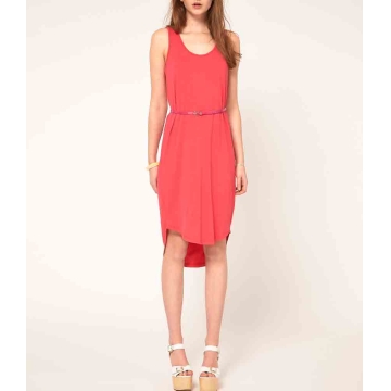 Midi Summer Dress With Dipped Back Hem - Chinafactory.com