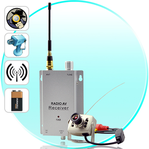 Mini Wireless Spy Camera Transmitter + Receiver Set